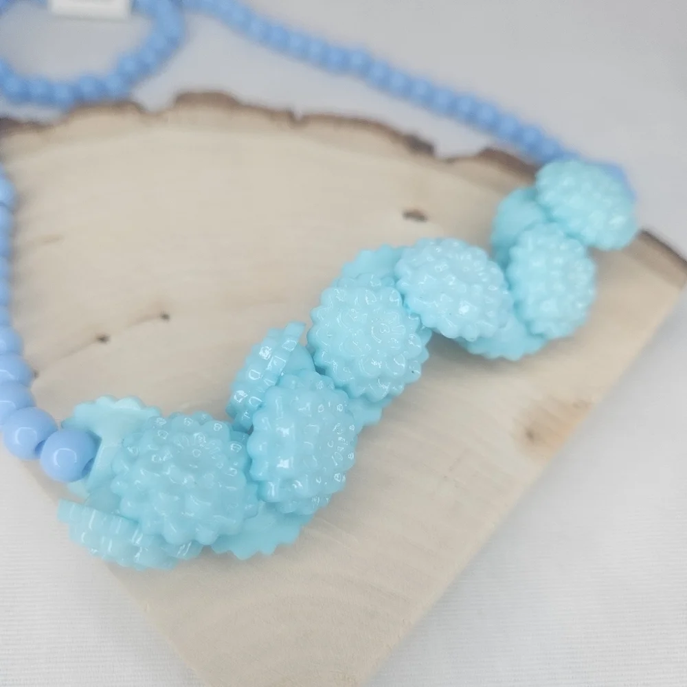 Kids Pastel Necklace Set Floral Necklace And Bracelet